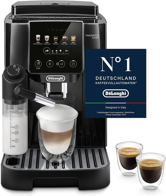 Magnifica Start (ECAM220.91.B)- Perfetto Kaffeevollautomat,4 One-Touch-Getränke,Cappuccino,Espresso Kaffeemaschine,Soft-Touch-Bedienfeld